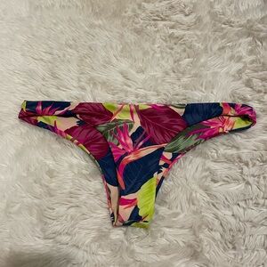 Tori Praver Tropical Floral Print Cheeky Bikini Bottoms